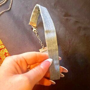 Denim Choker Necklace
